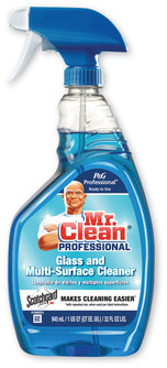 Mr. Clean Pro Glass and Multi-Surface Cleaner with Scotchgard Protector, Apple, 32 oz Spray Bottle, Ready-To-Use, 6/Case.