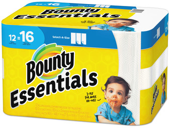 Bounty Essentials Select-A-Size Paper Towels, 2-Ply, 83 Sheets/Roll, 12 Rolls/Case.