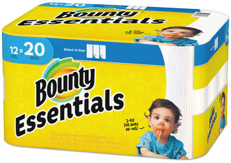 Bounty Essentials Select-A-Size Paper Towels, 2-Ply, 104 Sheets/Roll, 12 Rolls/Case
