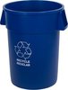 A Picture of product 963-700 Bronco™ Round Recycling Container. 44 gal. Blue.