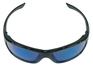 A Picture of product CRW-FF128B Crews® Forceflex™ Professional Grade Safety Glasses. Black Frame with Blue Lens.