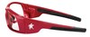 A Picture of product CRW-SR130 Crews® Swagger® SR1 Safety Glasses. Red Frame with Clear Lens.