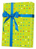 A Picture of product 964-996 GIft Wrap, Cutter Box Roll. 24 in. X 100 ft. Party Dots pattern.
