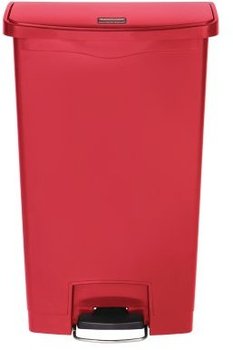 Rubbermaid® Commercial Slim Jim® Resin Front Step Style Step-On Container. 18 gal. Red.