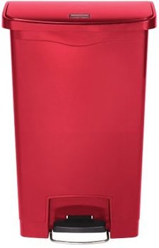 Rubbermaid® Commercial Slim Jim® Resin Front Step Style Step-On Container. 13 gal. Red.