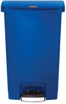 Rubbermaid® Commercial Slim Jim® Resin Front Step Style Step-On Container. 13 gal. Blue.