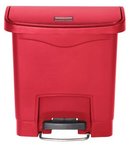 Rubbermaid® Commercial Slim Jim® Resin Front Step Style Step-On Container. 4 gal. Red.