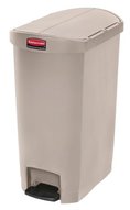 Rubbermaid® Commercial Slim Jim® Resin Step-On Container,  End Step Style, 13 gal, Beige