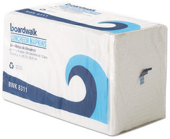 Boardwalk® Office Packs Napkins,  2-Ply, 12 1/2 x 11 1/2, White, 2400/Carton
