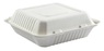 A Picture of product RPP-HL91 AmerCareRoyal Large Hinged Lid Compostable Containers. 9 x 9 x 3.19 in. 200/case.