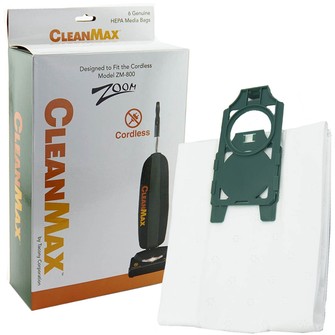 CleanMax Zoom 800 Upright Vacuum Hepa Bags. 6/Pack.