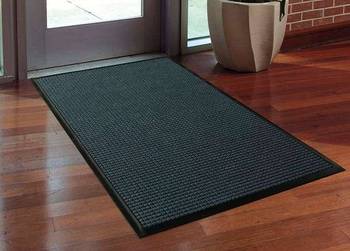 Waterhog™ Classic Border Entrance-Scraper/Wiper-Indoor/Outdoor Mat. 3 X 8 ft. Charcoal color.