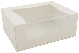 SCT® Paperboard Window Bakery Boxes. 9 X 7 X 3 1/2 in. White. 200/case.