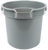 A Picture of product 560-105 Huskee™ Bucket.  10 Quart.  Gray Color.  Steel Handle with Built-In Pour Spout.  Graduations molded inside.