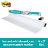 A Picture of product MMM-FWS4X3 Post-it® Flex Write Surface, The Permanent Marker Whiteboard Surface, 4 ft. x 3 ft.  1 Roll, 1 Cleaning Cloth, 1 Water Bottle, per Set.  6 Sets/Case.