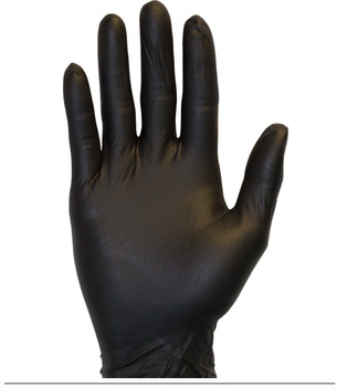 The Safety Zone® Powder Free Nitrile Gloves. Size XXL. Black. 100/box, 10 boxes/case.