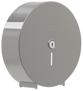 Georgia-Pacific 1-Roll Sr. Jumbo High-Capacity Stainless Steel Toilet Paper Dispenser.