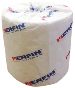 Merfin® Bath Tissue.  Individually Wrapped. 2-Ply. 4.0" x 3.75". 500 Sheets.  48 Rolls/Case.