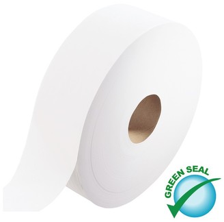 Merfin® Exclusive 2-Ply Jumbo Bath Tissue 7" Diameter. 2.3" Core. 2-Ply. 3.5” x 9" Sheet. 750 Feet/Roll, 12 Rolls/Case.