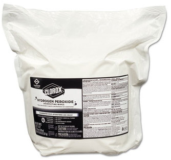 Clorox® Hydrogen Peroxide Disinfecting Wipes Refills. 400 Wipes/Refill, 2 Refills/Case.  Refill Pouch Only, No Bucket.