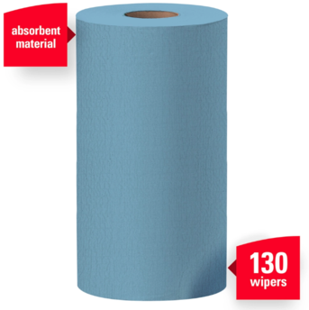 WYPALL* X60 Wipers.  Small Roll.  9.8" x 13.4" Wiper.  Blue Color.  130 Wipers/Roll, 12 Rolls/Case.