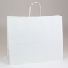 A Picture of product 705-503 Paper Shopping Bag with Handles.  65#.  16" x 6" x 12".  White Color.  250 Bags/Case.