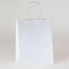 A Picture of product 705-521 Paper Shopping Bag with Handles.  60#.  8" x 5" x 10".  White Color.  250 Bags/Case.
