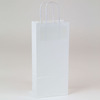 A Picture of product SHM-S20124 Paper Shopping Bag with Handles, 5-1/2" x 3-1/4" x 12-1/2", White Kraft, 250 Bags/Case.