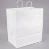 A Picture of product SHM-S24313 Paper Shopping Bag with Handles, 16" x 11" x 18", White Kraft, 200 Bags/Case.
