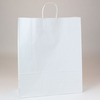 A Picture of product 705-505 Paper Shopping Bag with Handles.  16" x 6" x 19".  White Kraft, 200 Bags/Case.