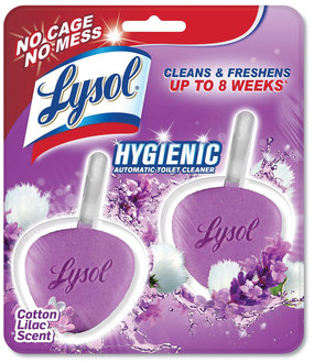 LYSOL® No Mess Automatic Toilet Bowl Cleaner, Cotton Lilac, 2/Pack, 4 Packs/Case.