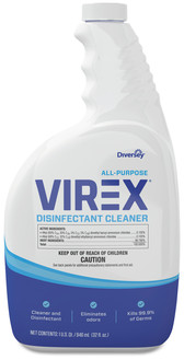 Virex All-Purpose Disinfectant Cleaner, Lemon Scent, 32 oz Spray Bottle, 4/Case