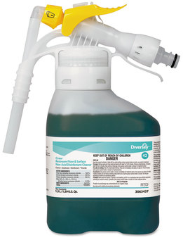 Diversey™ Crew RTD® Restroom Floor and Surface Non-Acid Disinfectant Cleaner. 50.7 oz. Green. Fresh scent. 2 bottles/case.
