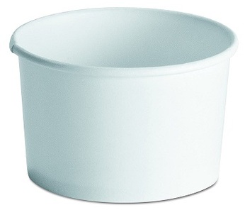Squat Paper Food Containers. 8-10 oz. White. 1000 Containers/Case