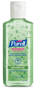 PURELL® Advanced Hand Sanitizer Soothing Gel with Aloe in Portable Flip Cap Bottle. 4 fl oz. 24 Bottles/Case.