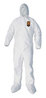 A Picture of product KCC-44336 KleenGuard™ A40 Elastic-Cuff Wrist & Ankle, Hood, & Boot Coveralls with Zipper. 3X-Large. White. 25/Carton.