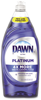 Ultra Platinum Dishwashing Liquid, Refreshing Rain, 34 oz Bottle, 8/Case.