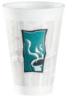 ThermoGlaze Insulated Foam Hot/Cold Cups. 16 oz. Green 'Uptown' Design. 1000/case.