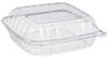 A Picture of product 962-034 ClearSeal® Clear Plastic Hinged Lid Containers. 8.3" X 8.3" X 3.0"  250 per case (2 sleeves of 125)