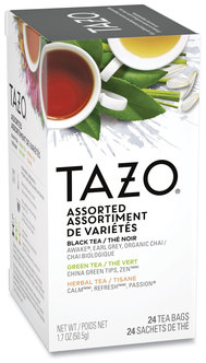 Tazo® Tea Bags,  Three Each Flavor, 24/Box