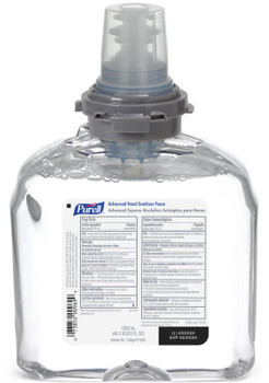 PURELL® Advanced Hand Sanitizer Foam Refills for PURELL® TFX™ Dispensers. 1200 mL. 2/Case.