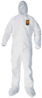 A Picture of product KCC-44336 KleenGuard™ A40 Elastic-Cuff Wrist & Ankle, Hood, & Boot Coveralls with Zipper. 3X-Large. White. 25/Carton.