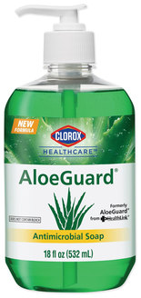 Clorox AloeGuard® Antimicrobial Soap in Pump Bottles. 18 oz. Aloe Scent. 12/Case.