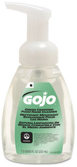 GOJO® Green Certified Foam Hand Cleaner in Foamer Bottle with Pump.  7.5 fl oz. 6/Case.