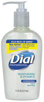 Liquid Dial® Antimicrobial Soap with Moisturizers and Vitamin E,  7.5oz Décor Pump, 12/Case.
