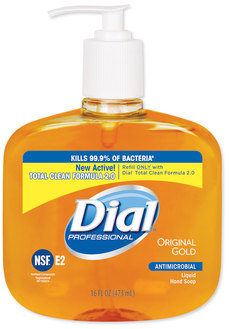 Liquid Dial® Gold Antimicrobial Soap, Floral Fragrance, 16 oz Pump Bottle, 12/Case.