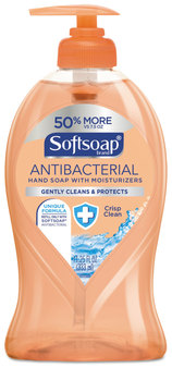 Softsoap® Antibacterial Liquid Hand Soap Pump Bottles. 11.25 oz. Crisp Clean scent. 6/Case.