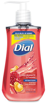 Dial® Antimicrobial Liquid Soap,  7 1/2 oz Pump Bottle, Pomegranate & Tangerine. 12/Case.