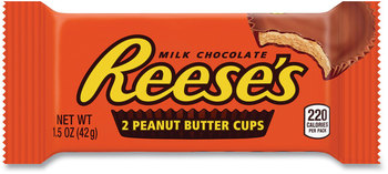 Reese's® Peanut Butter Cups Bar, Full Size, 1.5 oz Bar, 2 Cups/Bar, 36 Bars/Box, Free Delivery in 1-4 Business Days