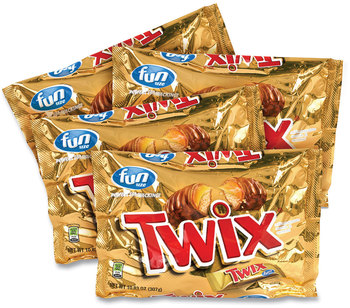 Twix® Cookie Bars, Fun Size, 10.83 oz Bag, 4 Bags/Box, Free Delivery in 1-4 Business Days